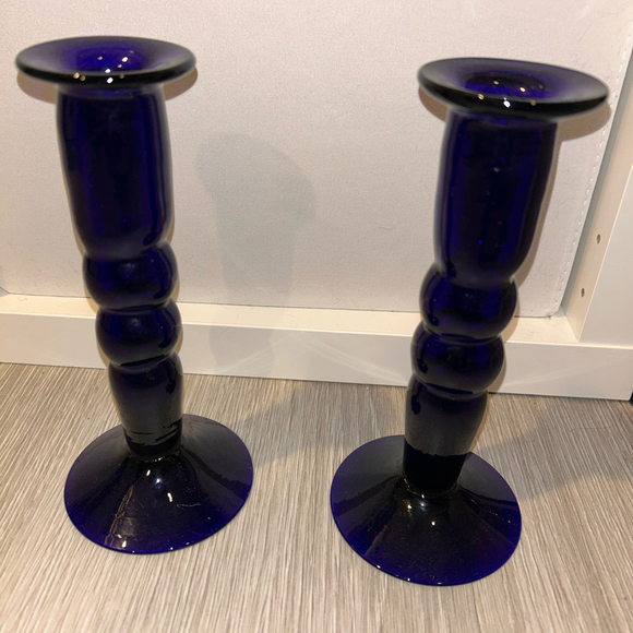 No Brand Other - Vintage Cobalt Blue candle holders